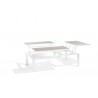 Triple trays outdoor coffee table Trento Tip-Up by Manutti - White frame, sand glass top