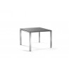 Square outdoor dining table Trento by Manutti - Electropolished stainless steel, charcoal ceramic