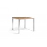 Square outdoor dining table Trento by Manutti - Electropolished stainless steel, teak top