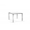 Square outdoor dining table Trento by Manutti - Electropolished stainless steel, white Trespa