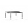Square outdoor coffee table Trento by Manutti - Electropolished stainless steel, black glass