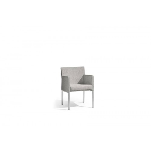 Outdoor chair Liner by Manutti - Anodised aluminium frame, Lotus smokey seat