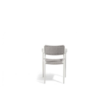 Outdoor chair Echo by Manutti - White frame, silver rope