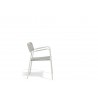 Chaise pour l'extérieur Echo de Manutti - Cadre blanc, assise corde tressée grise