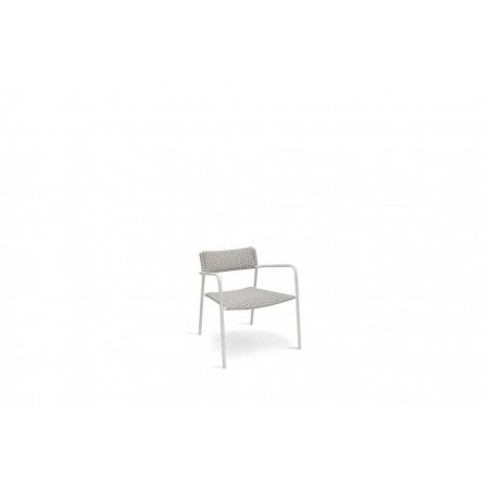 Outdoor armchair Echo by Manutti - White frame, silver rope 