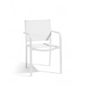 Chaise carrée pour l'extérieur Helios de Manutti - Cadre et assise blanc