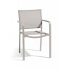 Chaise carrée pour l'extérieur Helios de Manutti - Cadre galet et assise sable