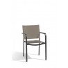 Chaise carrée pour l'extérieur Helios de Manutti - Cadre lave et assise mocca