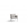 Outdoor armchair Liner by Manutti - Anodised aluminium frame, Lotus smokey seat