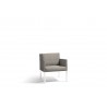 Outdoor armchair Liner by Manutti - White frame, Lotus sparrow seat