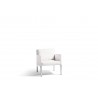 Outdoor armchair Liner by Manutti - Anodised aluminium frame, white nautic leather seat