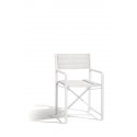 Chaise pour l'extérieur Cross Alu de Manutti - Cadre blanc et assise batyline blanc