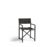 Outdoor chair Cross Alu by Manutti - Lava frame and black batyline seat