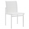 Dining chair Kwadra by Sifas - White lacquered aluminium, white Textilene seat
