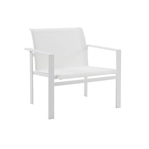 Fauteuil Kwadra de Sifas - Aluminium laqué blanc, assise Textilène blanc