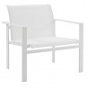 Armchair Kwadra by Sifas - White lacquered aluminium, white Textilene seat