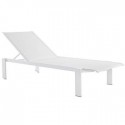Deck chair Kwadra by Sifas - White lacquered aluminium, white Textilene seat