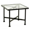 Square side table Kross by Sifas - Wrought iron black, transparent glass top