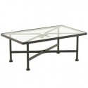 Rectangular coffee table Kross by Sifas - Black wrought iron, transparent glass top