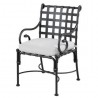 Dining armchair Kross by Sifas - Black forged aluminium, white seat cushion