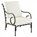 Armchair Kross by Sifas - Black forged aluminium, white seat cushions