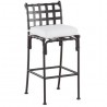 Bar stool Kross by Sifas - Black forged aluminium, white seat cushion