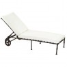 Deck chair Kross by Sifas - Black forged aluminium, white seat cushions
