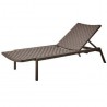 Deck  chair Pheniks by Sifas - Moka lacquered aluminium, taupe Textylene straps