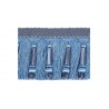 Frange effilé à quilles 12,5 cm collection Marly - Houlès coloris 33392/9600 bleu