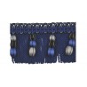 Frange moulinée enjolivée 90 mm collection Palais royal - Houlès coloris 33097/9600 bleu royal