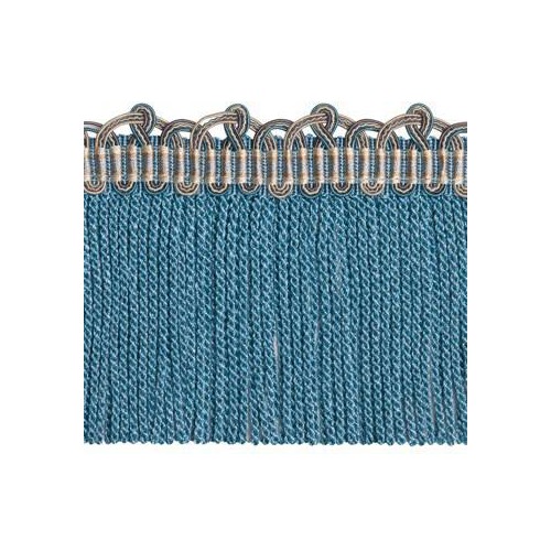 Frange moulinée simple 95 mm collection Duchesse - Houlès coloris 33161/9600 bleu