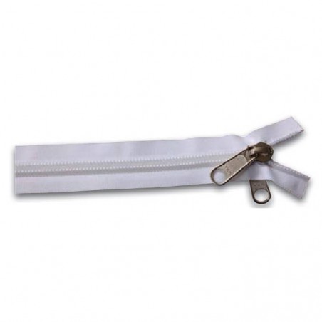 YKK zipper pull double spiral chain 10mm white rounded to