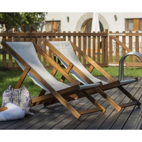 Seat canvas for sunbathing Eva by Balliu white canvas