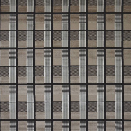 Tissu velours à rayures Soprano Casal - Quartz fumé 12713/74