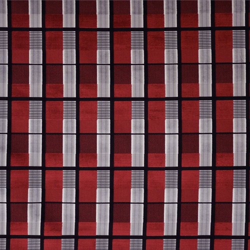 Tissu velours à rayures Soprano Casal - Rubis 12713/75