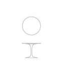 Transparent round tablecloths made to order Table Tulip Eero Saarinen Knoll ® 91 cm