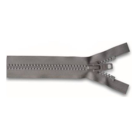 Fermeture éclair YKK séparable simple tirette chaine 10 mm gris