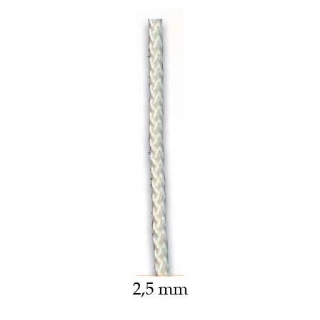 Drisse polyester blanche diamètre 2.5 mm