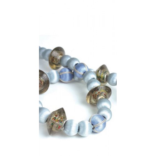 Embrasse câblé perles collection Venezia de Houlès coloris Bleu ciel 35721-9600