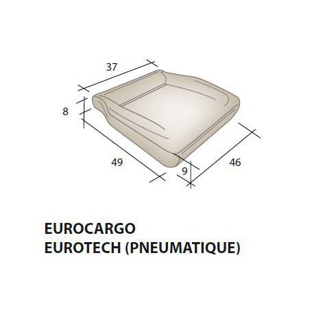 Mousse d'assise siège IVECO Eurocargo Eurotech pneumatique