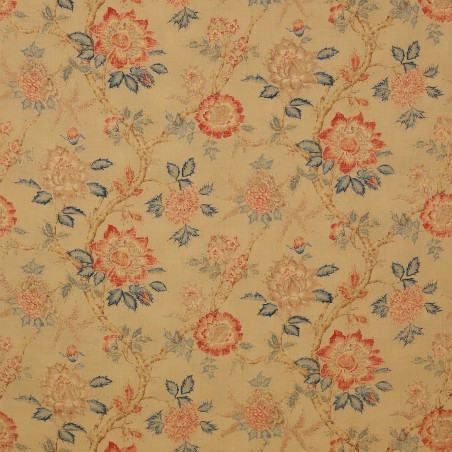 Tissu Darsham de Colefax and Fowler coloris Tomato / Blue F3127-01