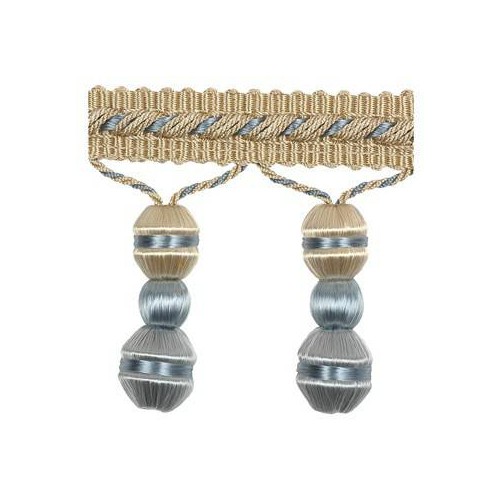 Frange Perles 60 mm collection Beaugency - Houlès coloris 33069/9070 bleu ciel