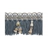 Frange Quilles 95 mm collection Antica - Houlès coloris 33386/9610 bleu ancien