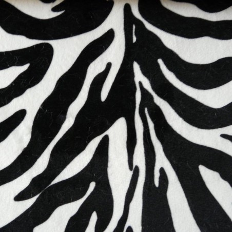 Echantillon Tissu fausse fourrure Zebre