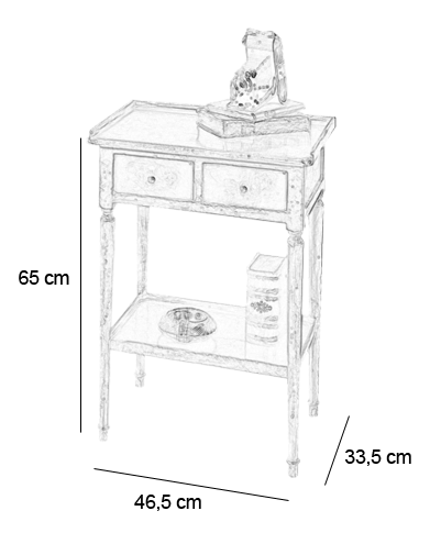 Schéma Table "Verre d'Eau" 2 tiroirs Felix Monge