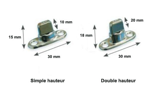 Dimensions tourniquet simple et double hauteur DOT
