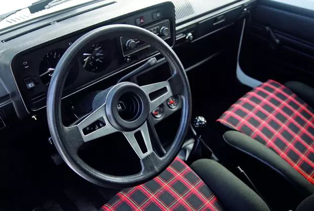 Scottish tartan fabric Volkswagen Golf 1 GTI