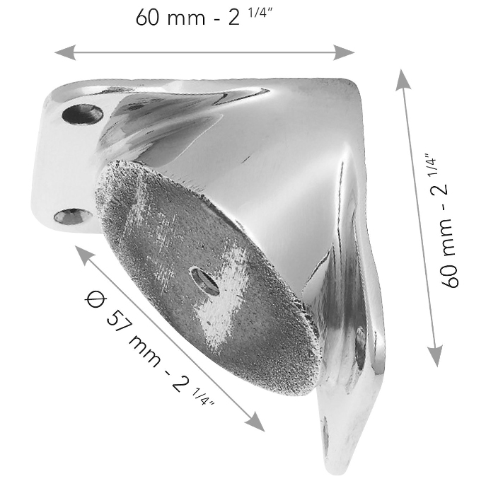 Croquis Platine d'angle pour corde à rampe d'escalier de Houlès