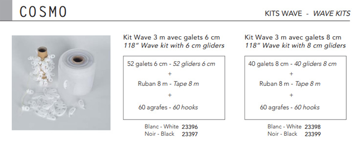 Kit wave 3M galets 6 cm Cosmo de Houlès référence 23396 23397